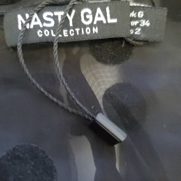 NASTY GAL Crop Top BLACK ORGANZA CORSET Puff Sleeve Sheer Goth Victorian XS - Picture 5 of 6